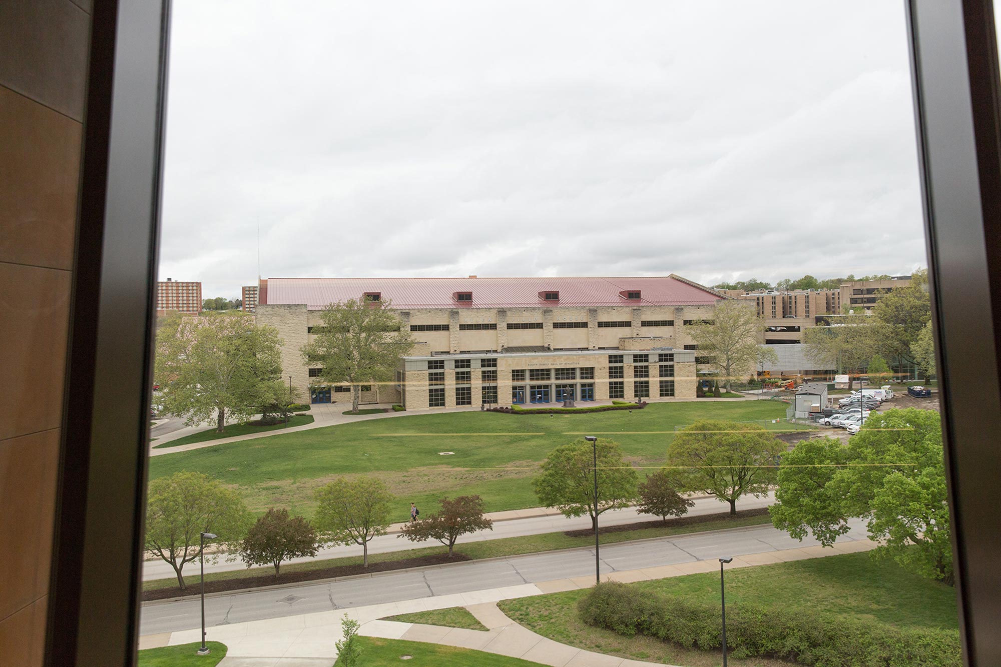 View of Allen Fieldhouse from Capitol Federal Hall